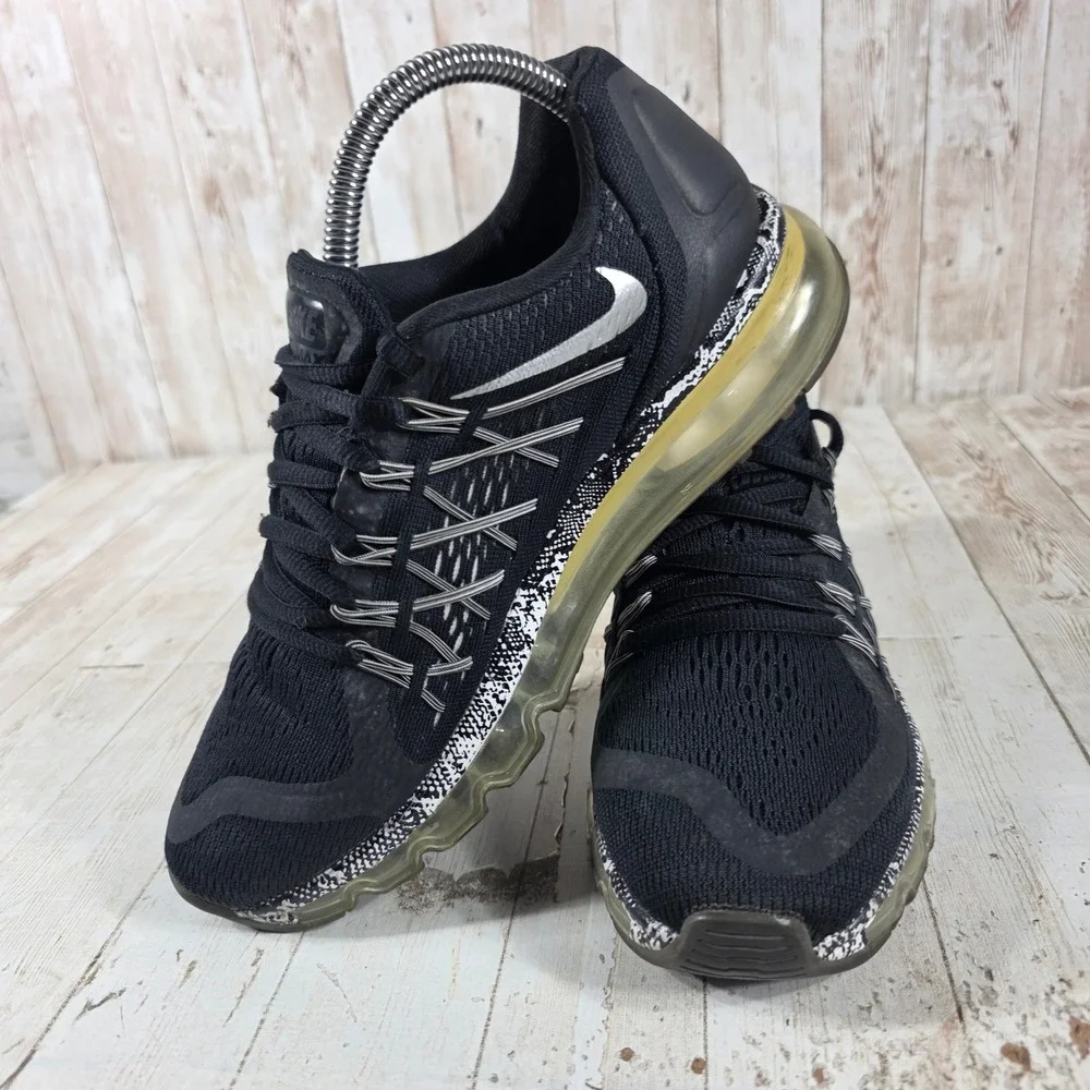 Nike Air Max 2015 Mens 6Y Womens‎ 7.5 Black Silver Running Shoes 705458-003